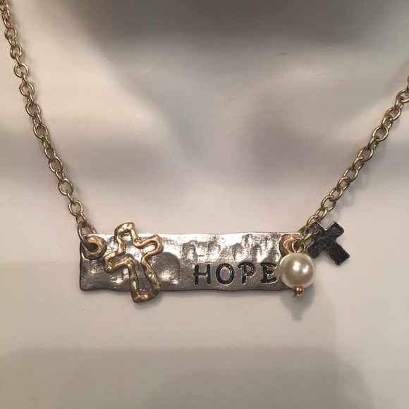 HOPE cross pearl pendant NWT - Picture 5 of 6